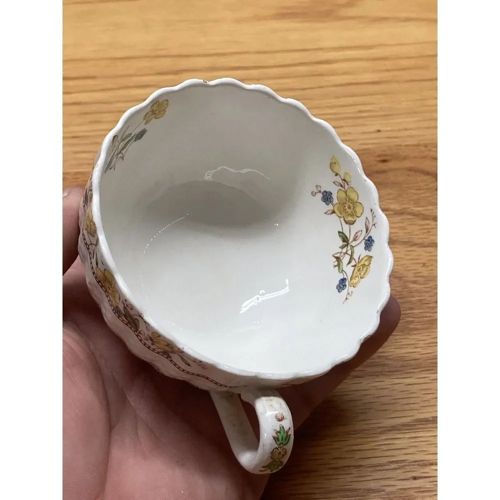 Vintage Flat Cup, Spode China Stoneware, Buttercup‎ Pattern, Old Stamp